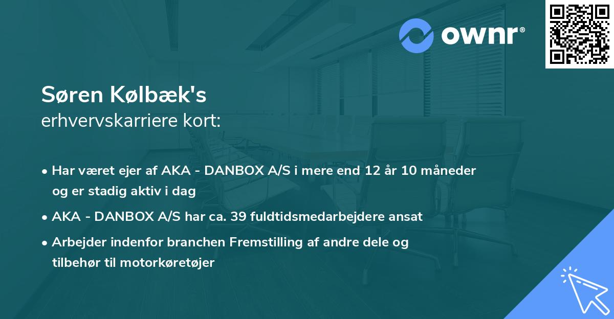 Søren Kølbæk's erhvervskarriere kort