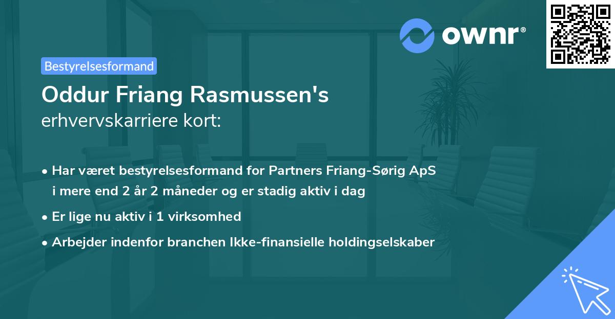 Oddur Friang Rasmussen's erhvervskarriere kort