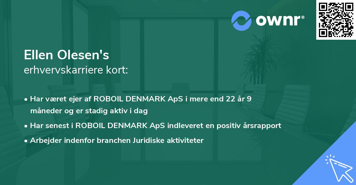 Ellen Olesen's erhvervskarriere kort