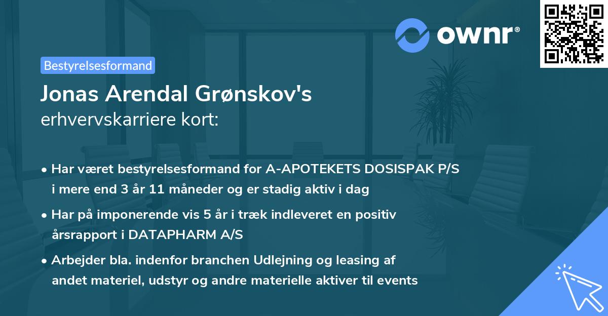 Jonas Arendal Grønskov's erhvervskarriere kort