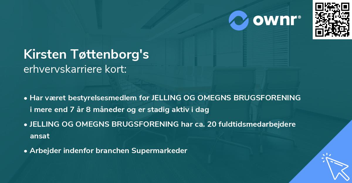 Kirsten Tøttenborg's erhvervskarriere kort