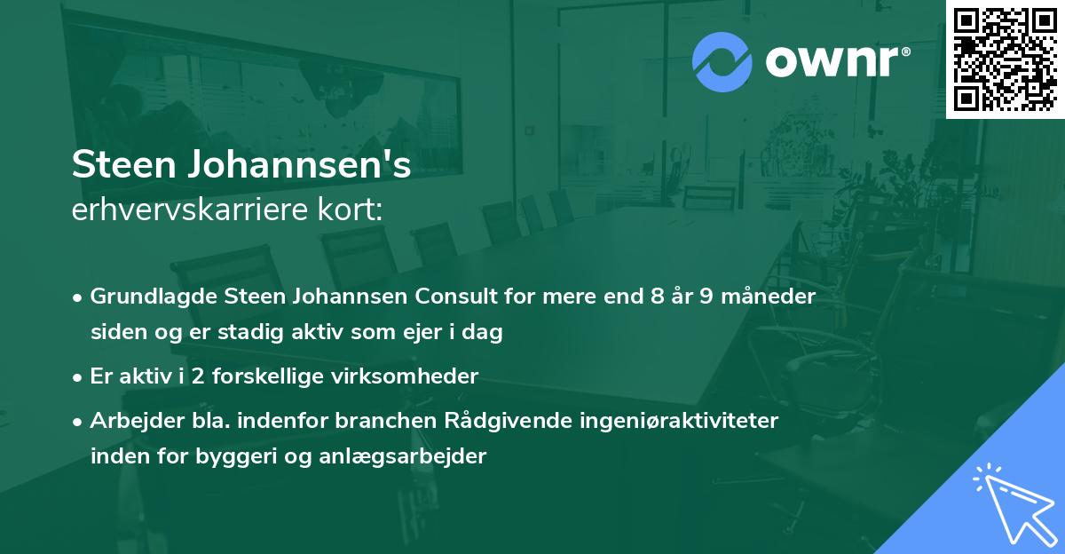 Steen Johannsen's erhvervskarriere kort