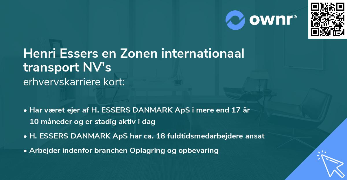 Henri Essers en Zonen internationaal transport NV's erhvervskarriere kort