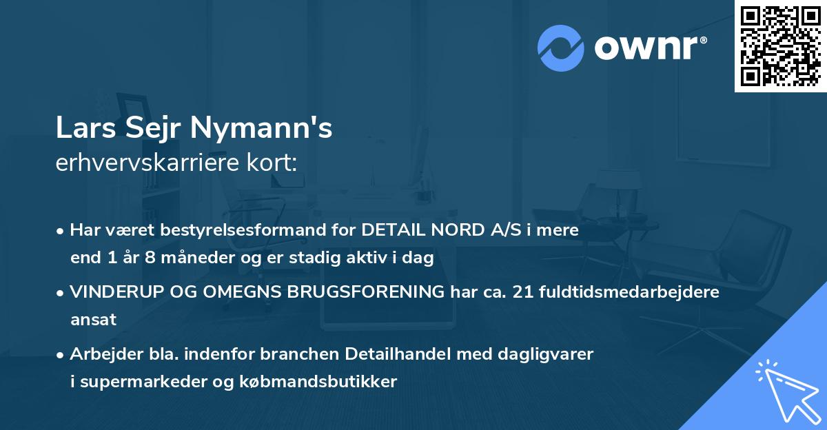 Lars Sejr Nymann's erhvervskarriere kort