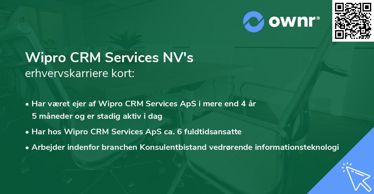 Wipro CRM Services NV's erhvervskarriere kort