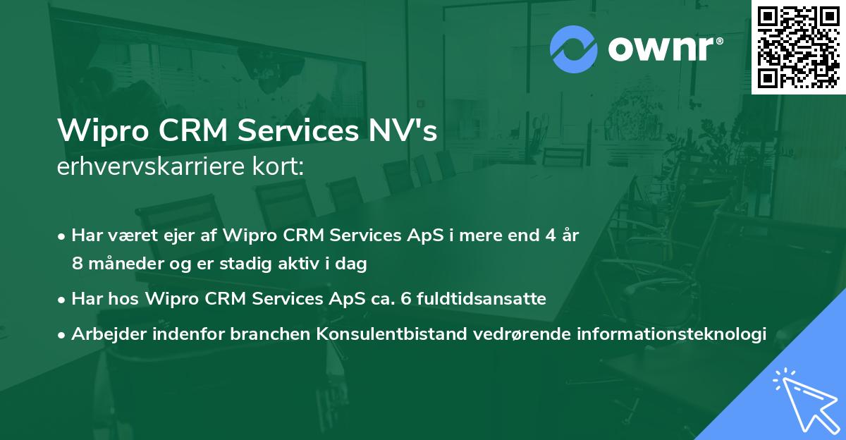 Wipro CRM Services NV's erhvervskarriere kort