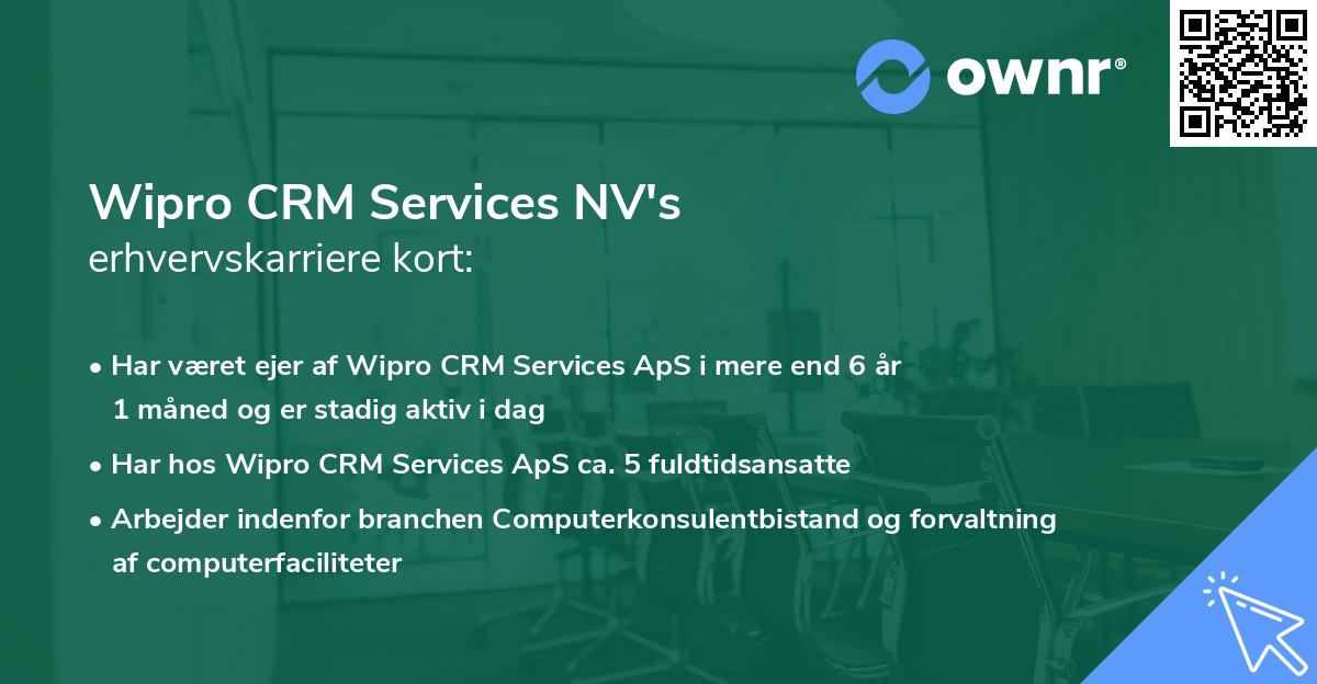 Wipro CRM Services NV's erhvervskarriere kort