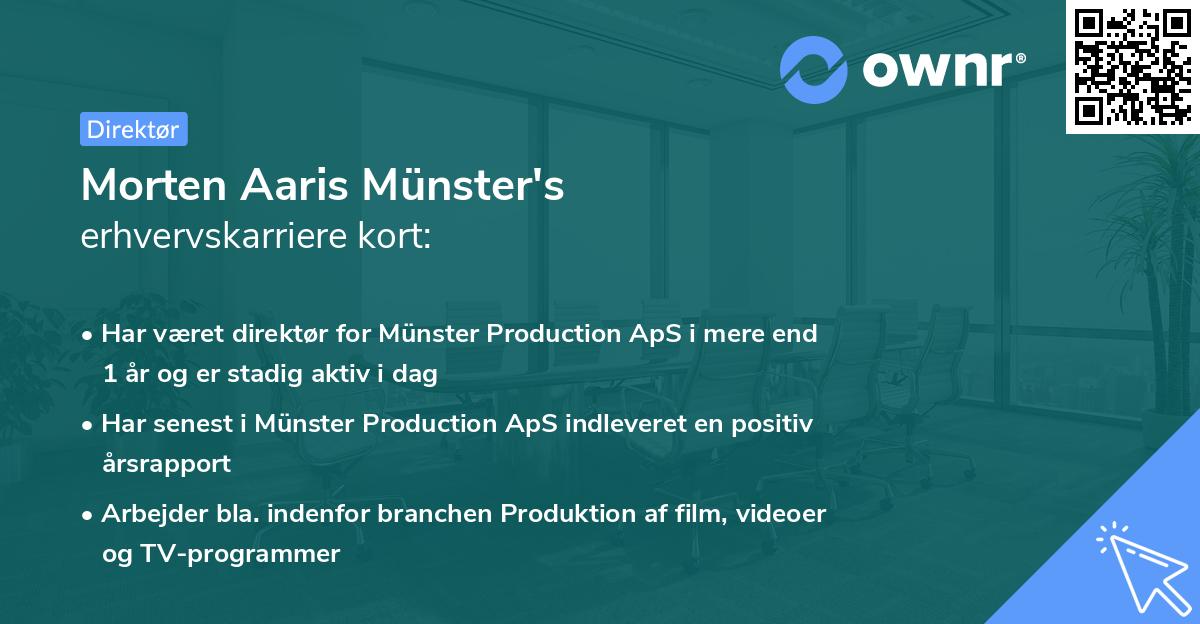 Morten Aaris Münster's erhvervskarriere kort