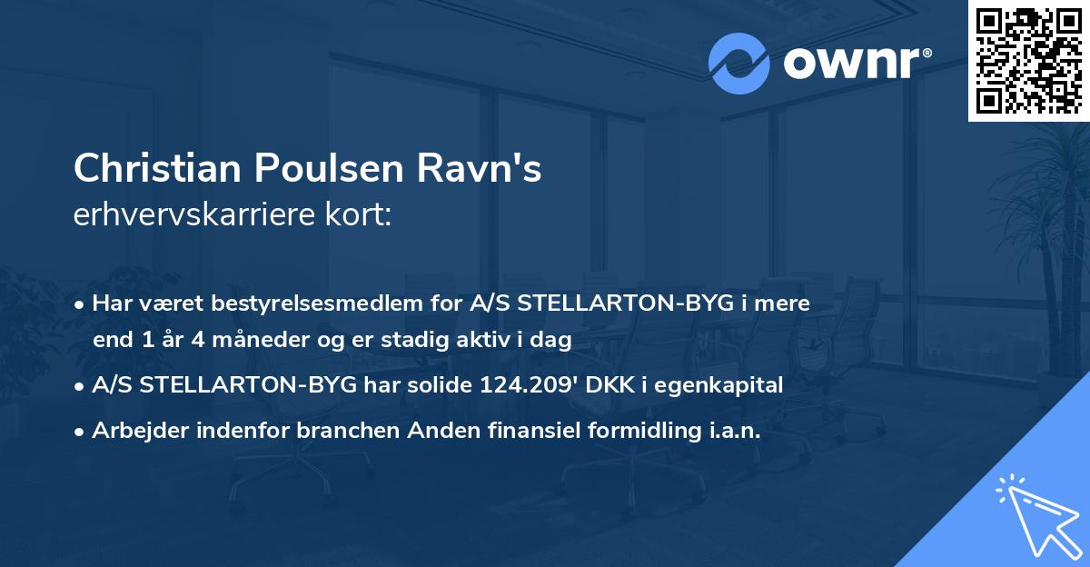 Christian Poulsen Ravn's erhvervskarriere kort