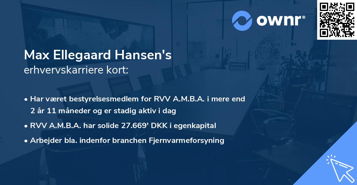 Max Ellegaard Hansen's erhvervskarriere kort