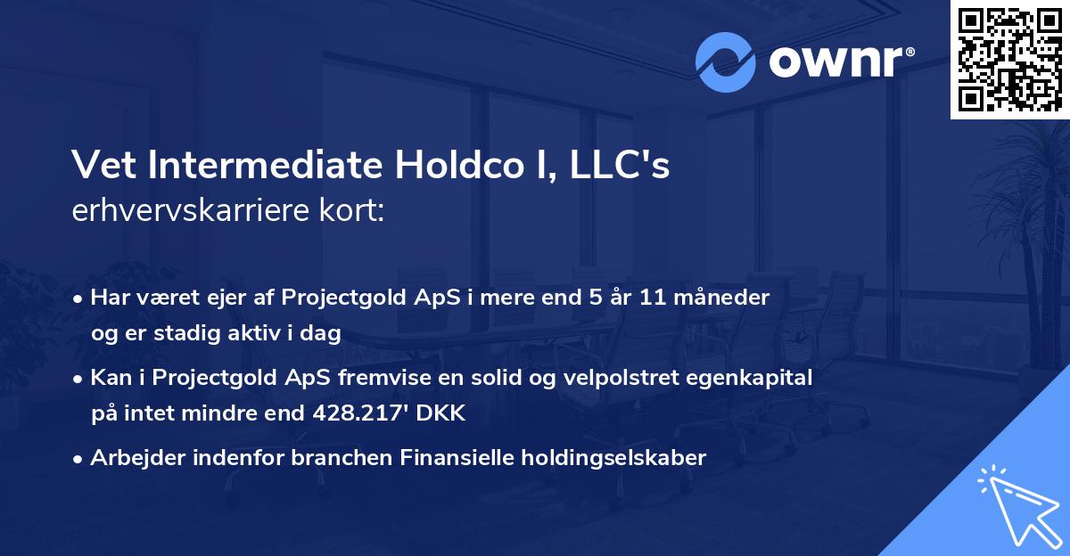 Vet Intermediate Holdco I, LLC's erhvervskarriere kort