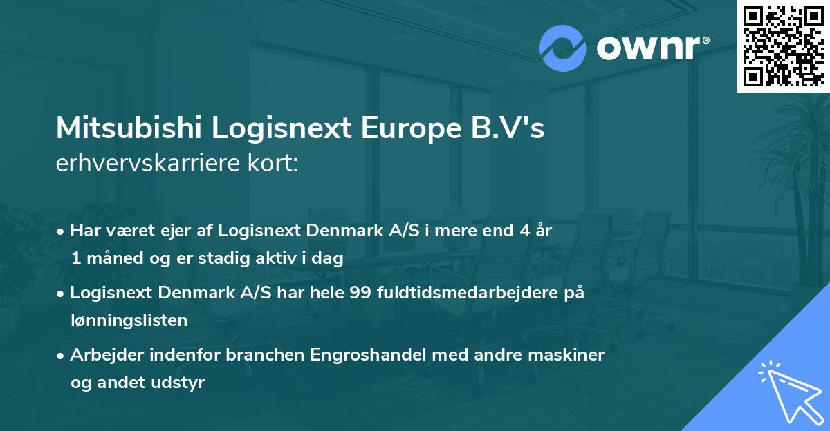 Mitsubishi Logisnext Europe B.V's erhvervskarriere kort