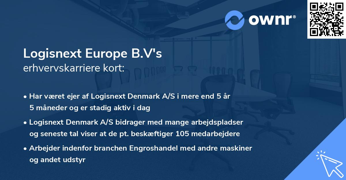 Logisnext Europe B.V's erhvervskarriere kort