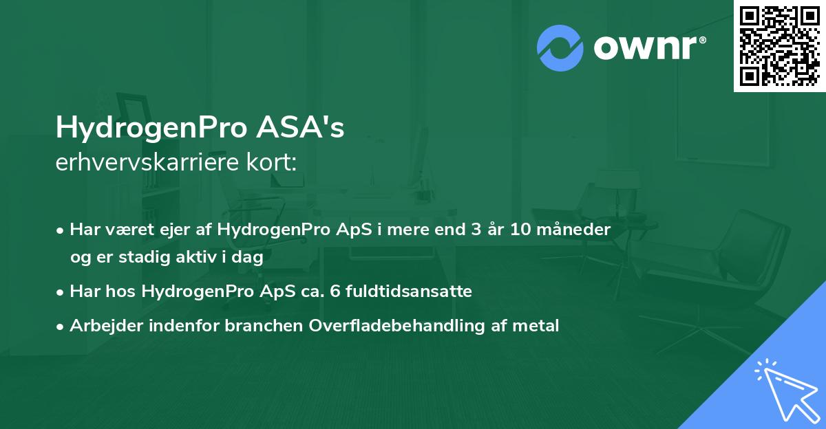 HydrogenPro ASA's erhvervskarriere kort