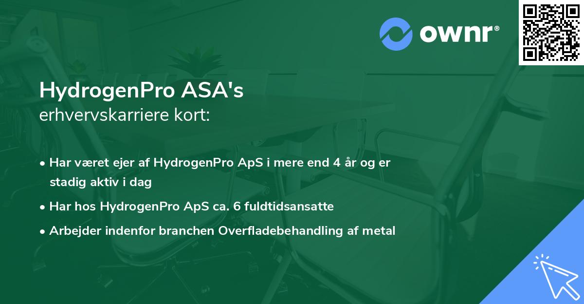 HydrogenPro ASA's erhvervskarriere kort