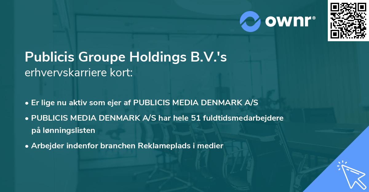 Publicis Groupe Holdings B.V.'s erhvervskarriere kort