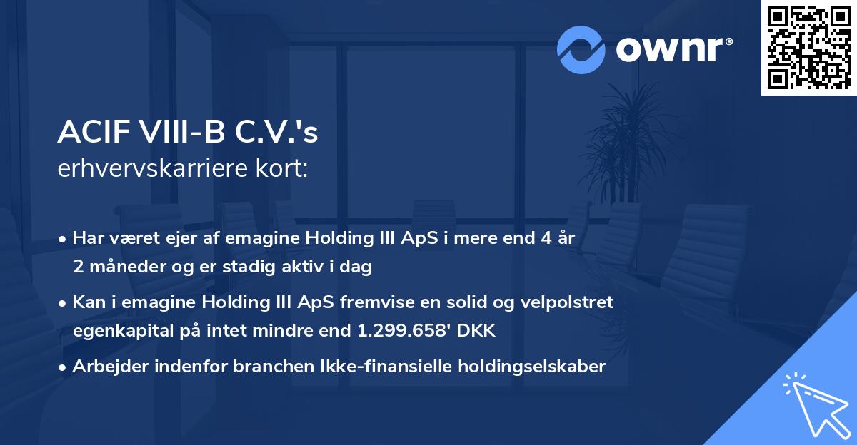 ACIF VIII-B C.V.'s erhvervskarriere kort