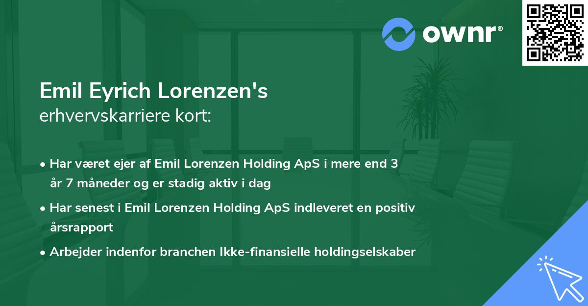Emil Eyrich Lorenzen's erhvervskarriere kort