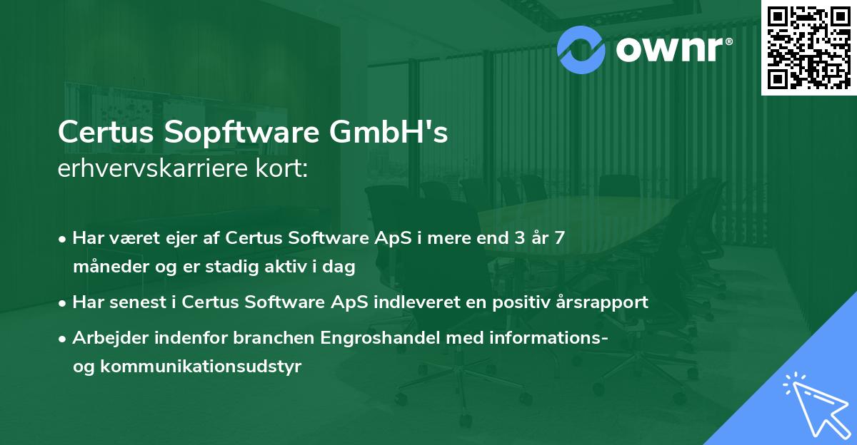 Certus Sopftware GmbH's erhvervskarriere kort