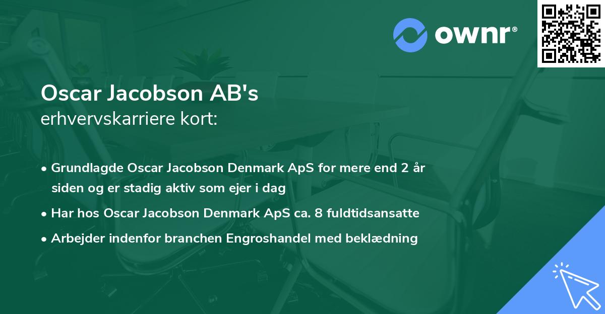 Oscar Jacobson AB's erhvervskarriere kort