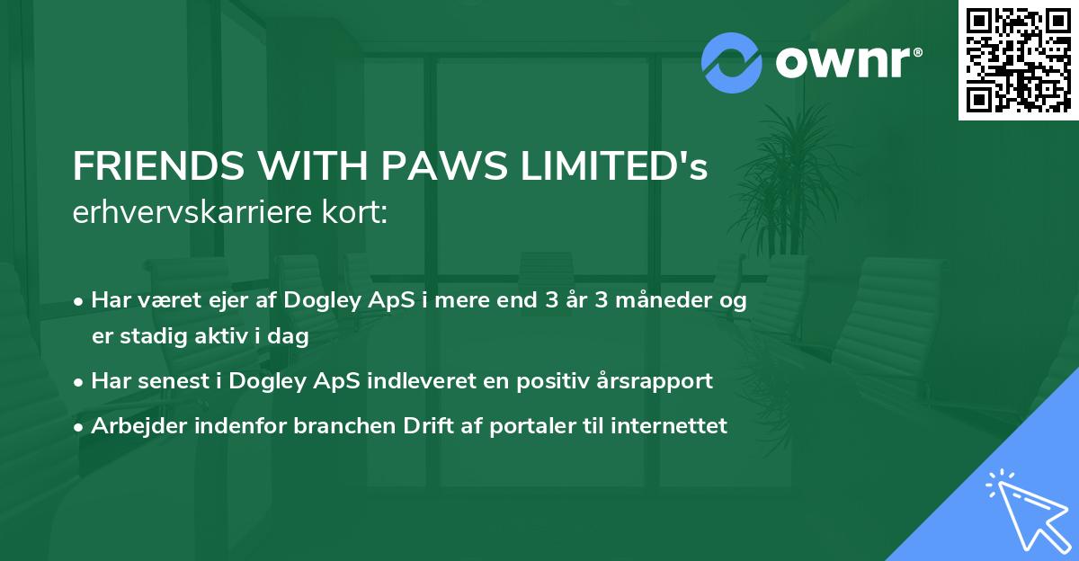 FRIENDS WITH PAWS LIMITED's erhvervskarriere kort
