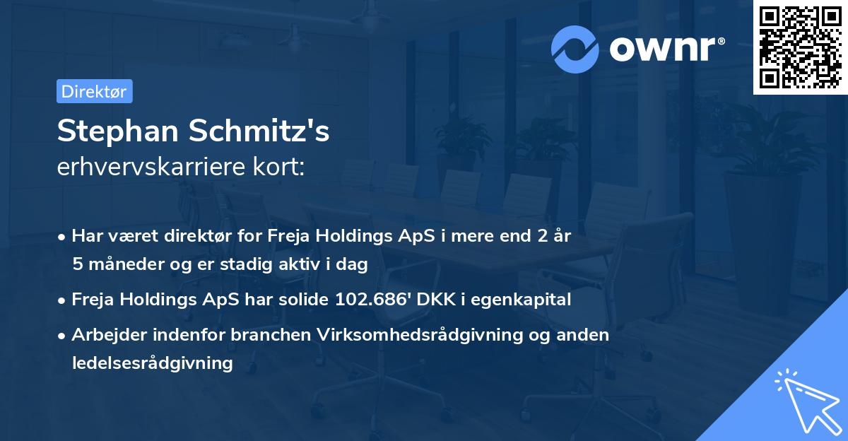 Stephan Schmitz's erhvervskarriere kort