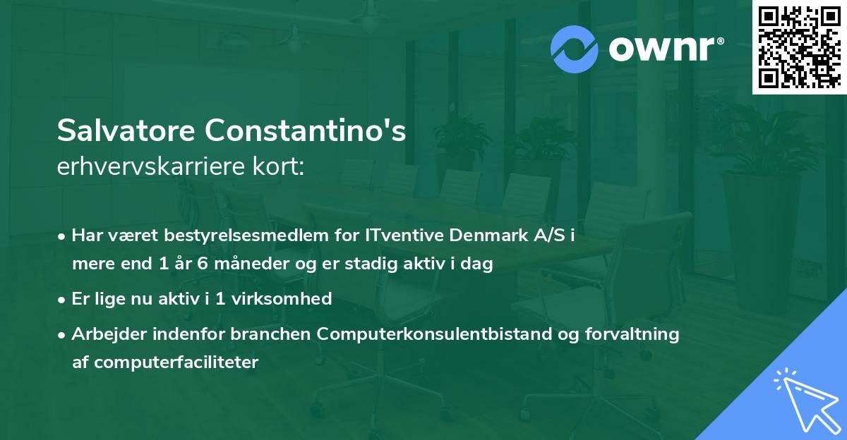 Salvatore Constantino's erhvervskarriere kort