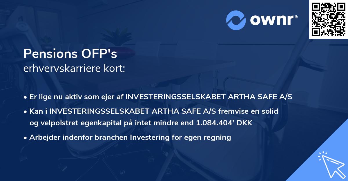 Pensions OFP's erhvervskarriere kort