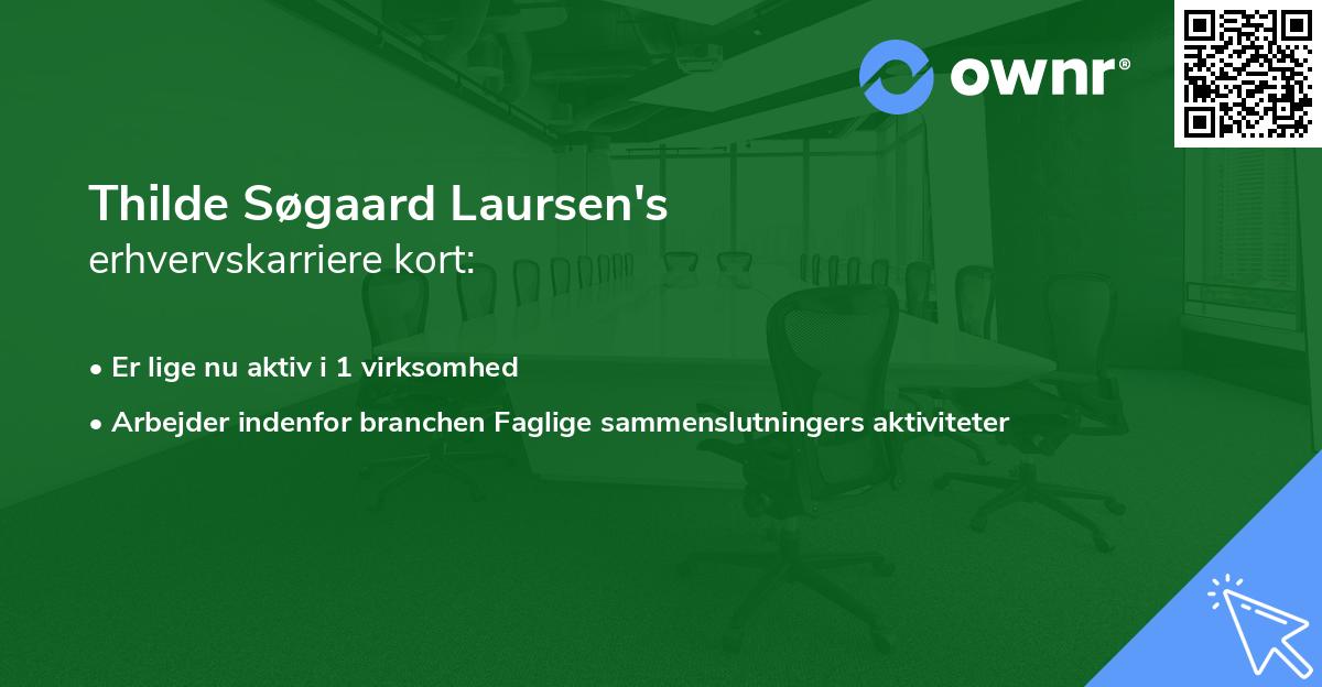 Thilde Søgaard Laursen's erhvervskarriere kort