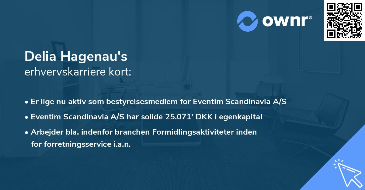 Delia Hagenau's erhvervskarriere kort