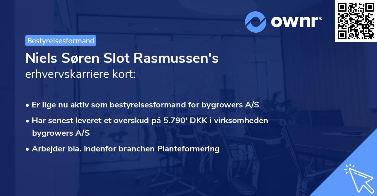 Niels Søren Slot Rasmussen's erhvervskarriere kort