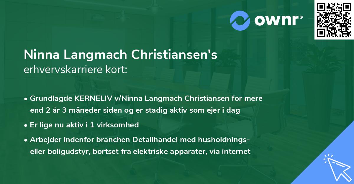 Ninna Langmach Christiansen's erhvervskarriere kort