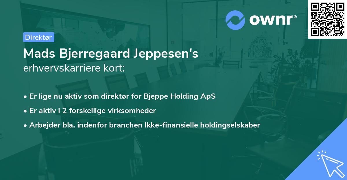Mads Bjerregaard Jeppesen's erhvervskarriere kort