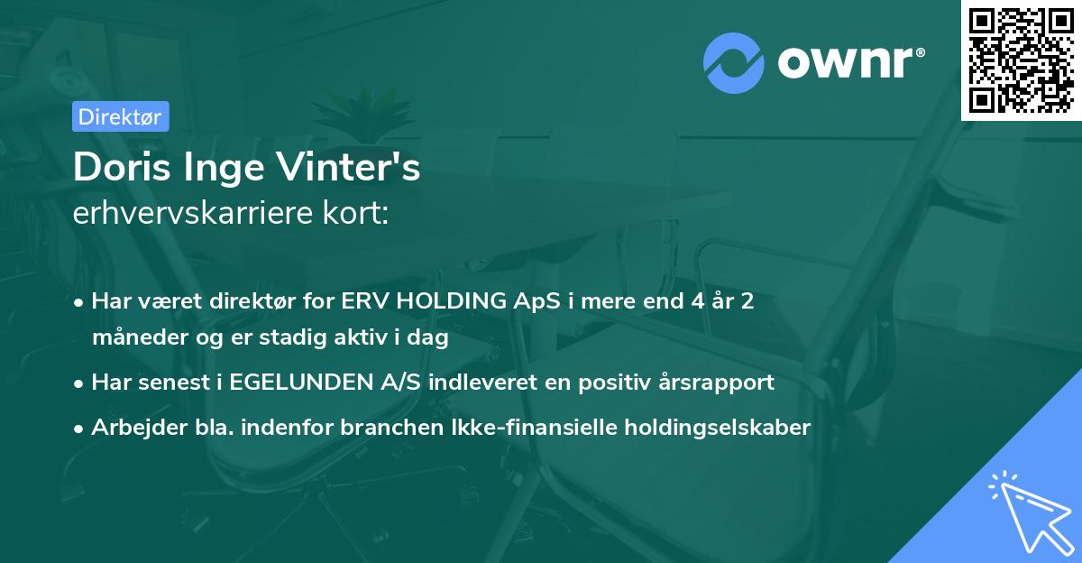 Doris Inge Vinter's erhvervskarriere kort