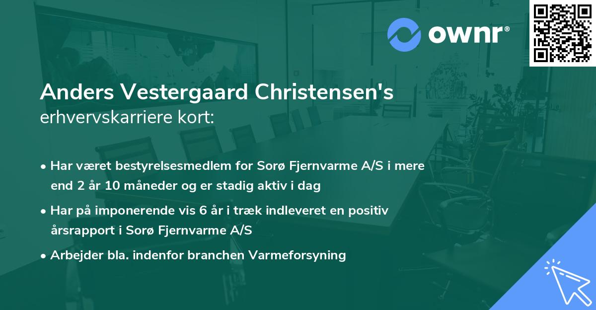 Anders Vestergaard Christensen's erhvervskarriere kort