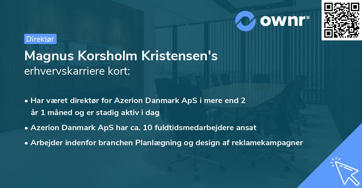 Magnus Korsholm Kristensen's erhvervskarriere kort
