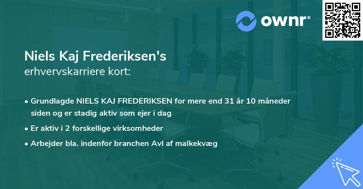 Niels Kaj Frederiksen's erhvervskarriere kort