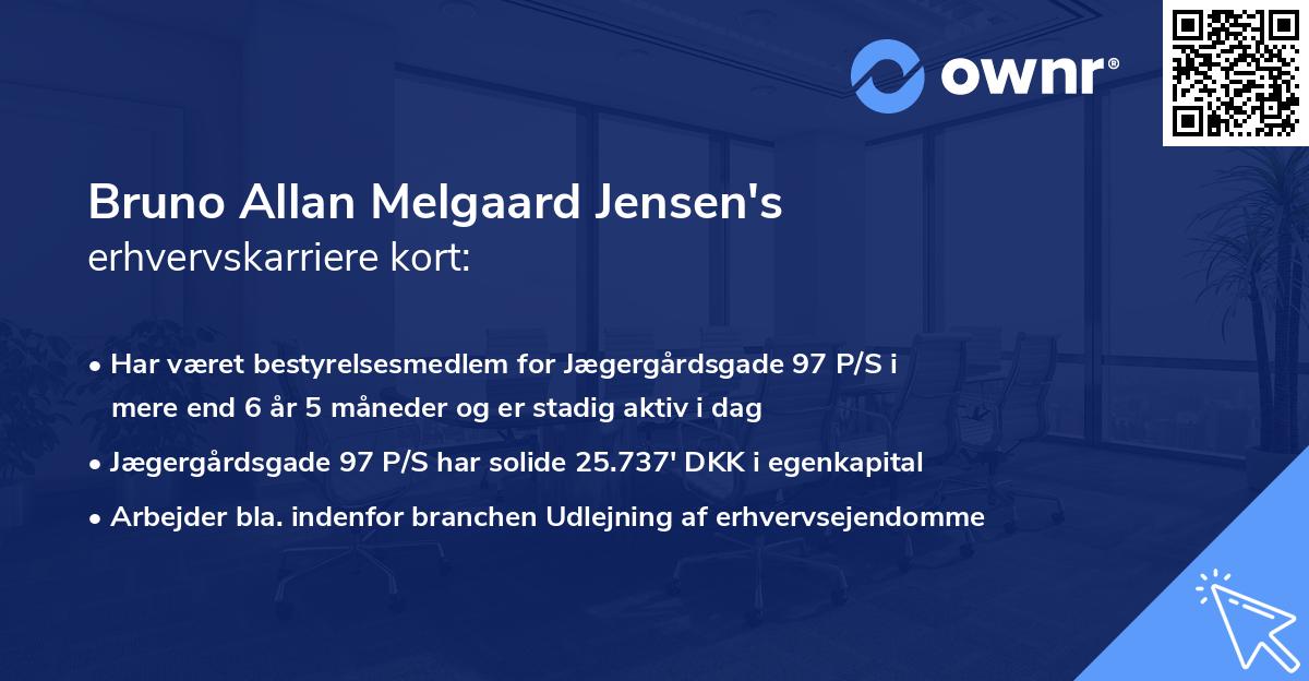 Bruno Allan Melgaard Jensen's erhvervskarriere kort