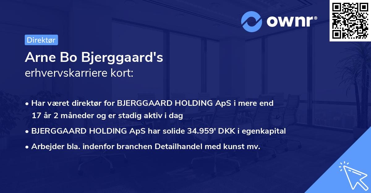 Arne Bo Bjerggaard's erhvervskarriere kort