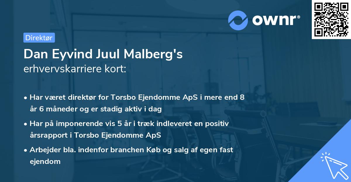 Dan Eyvind Juul Malberg's erhvervskarriere kort