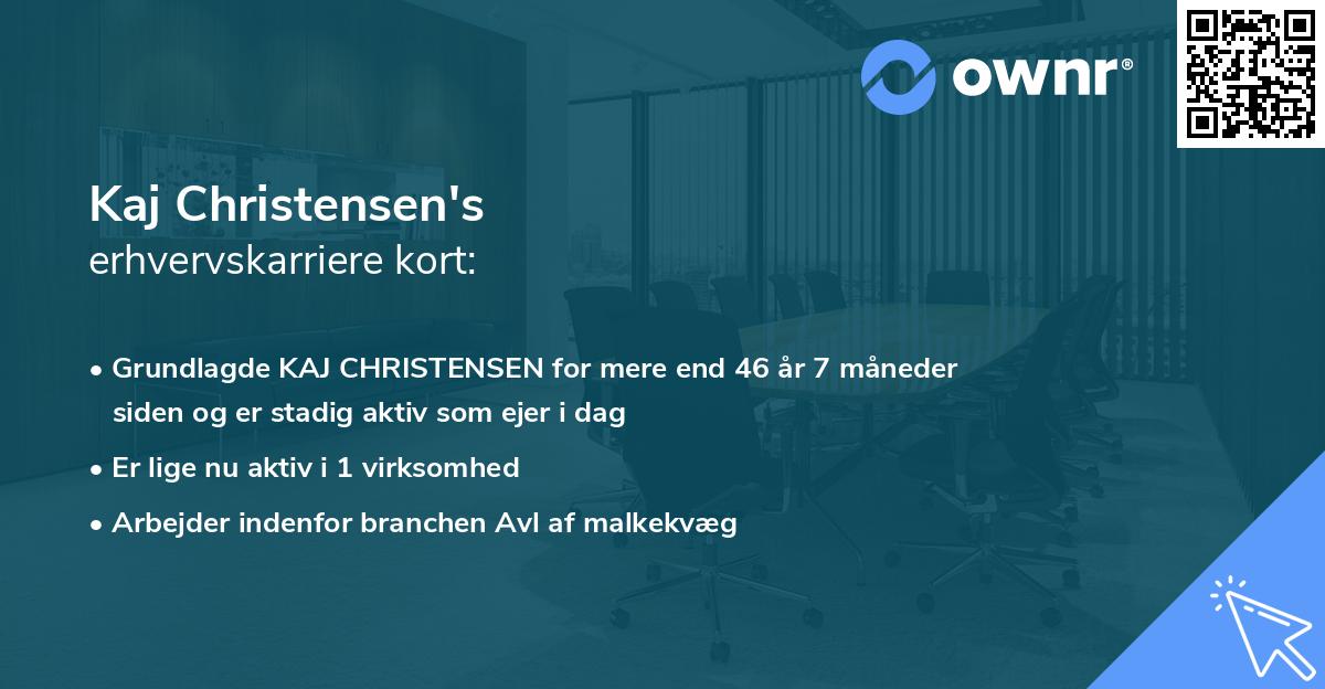 Kaj Christensen's erhvervskarriere kort