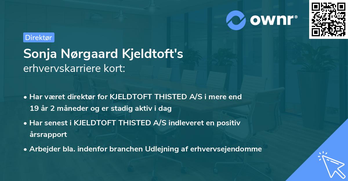 Sonja Nørgaard Kjeldtoft's erhvervskarriere kort