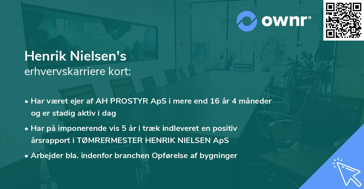 Henrik Nielsen's erhvervskarriere kort