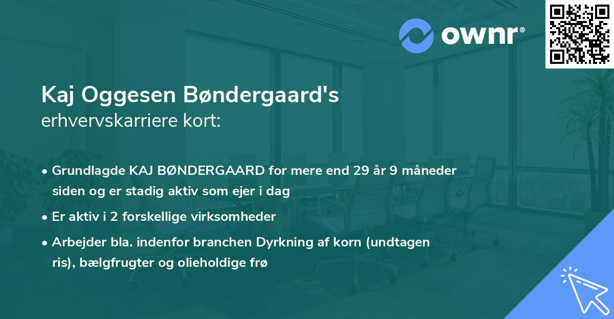 Kaj Oggesen Bøndergaard's erhvervskarriere kort