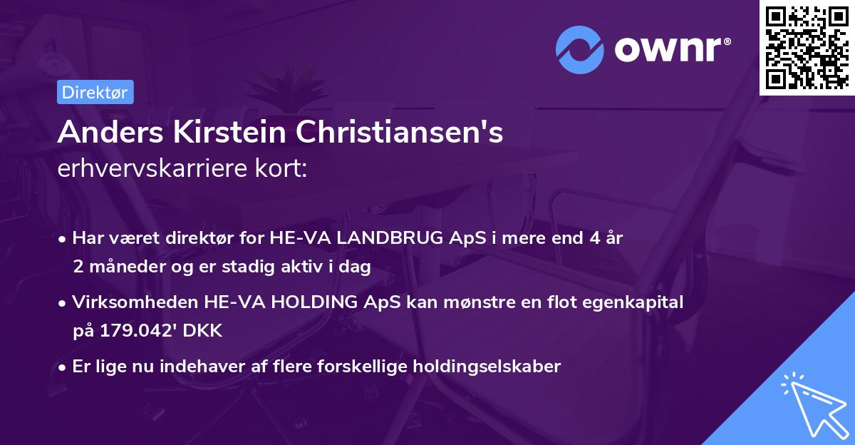 Anders Kirstein Christiansen's erhvervskarriere kort