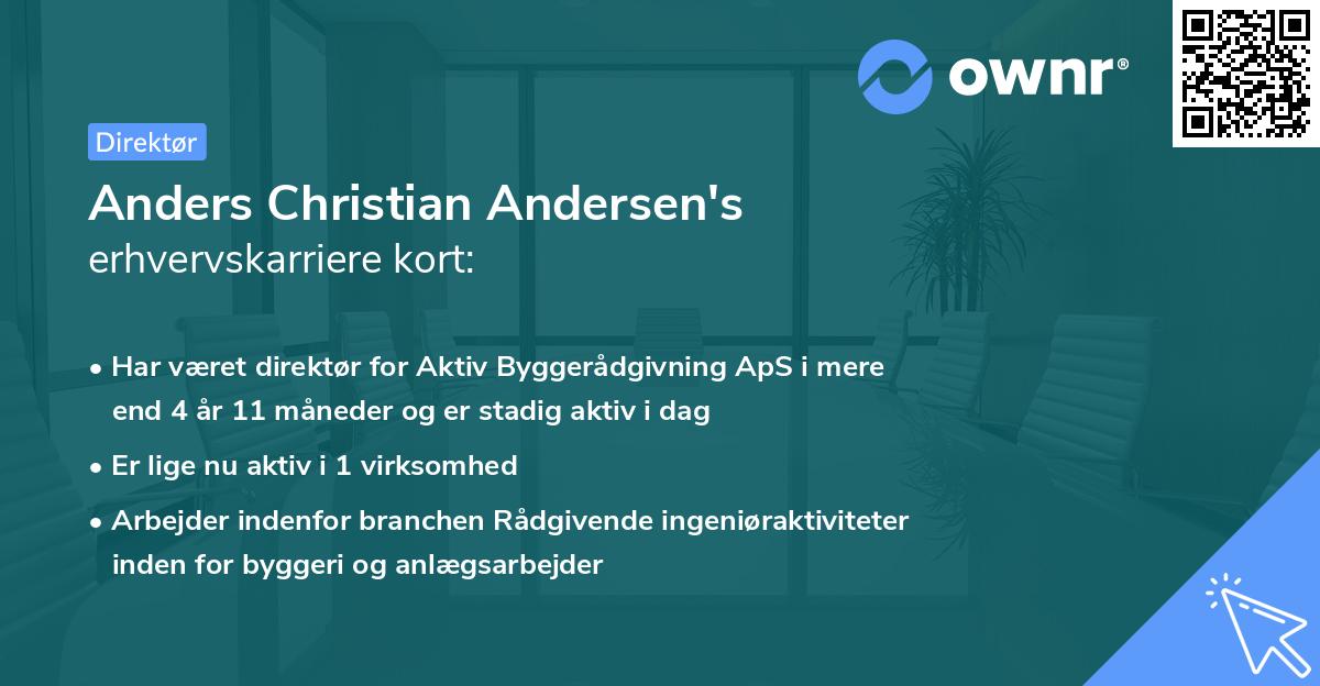 Anders Christian Andersen's erhvervskarriere kort