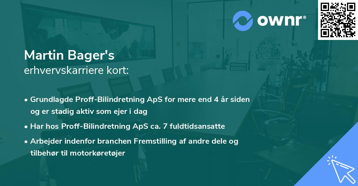 Martin Bager's erhvervskarriere kort
