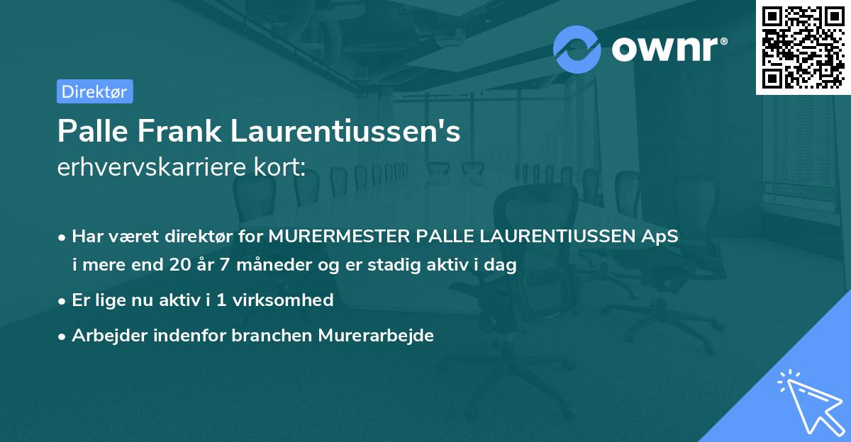 Palle Frank Laurentiussen's erhvervskarriere kort