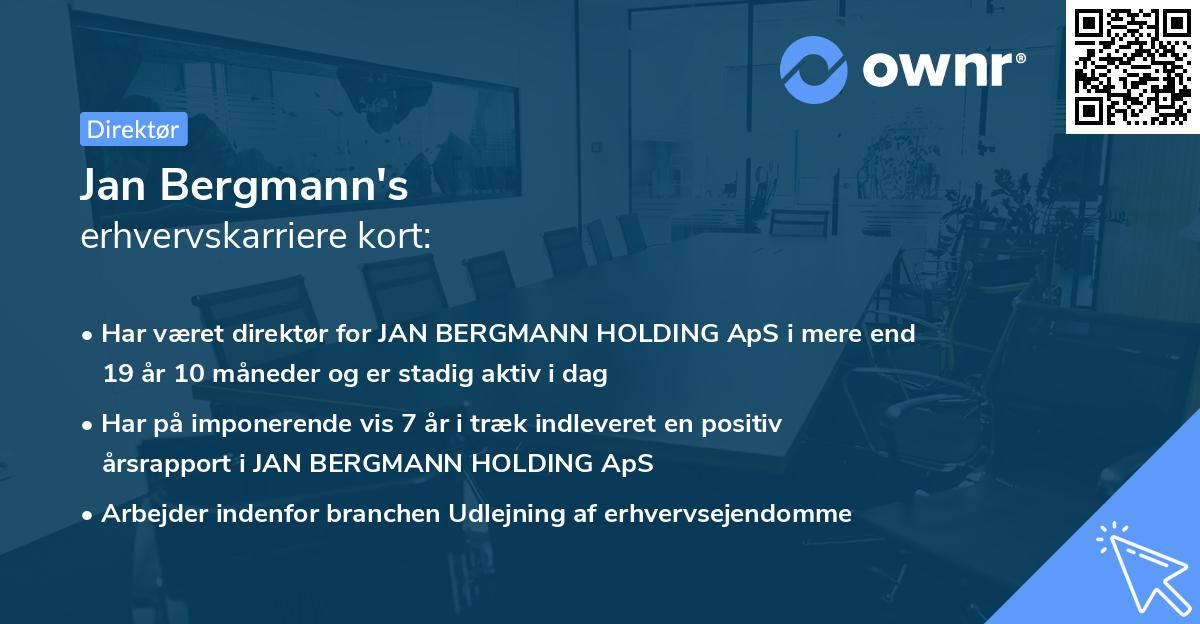 Jan Bergmann's erhvervskarriere kort