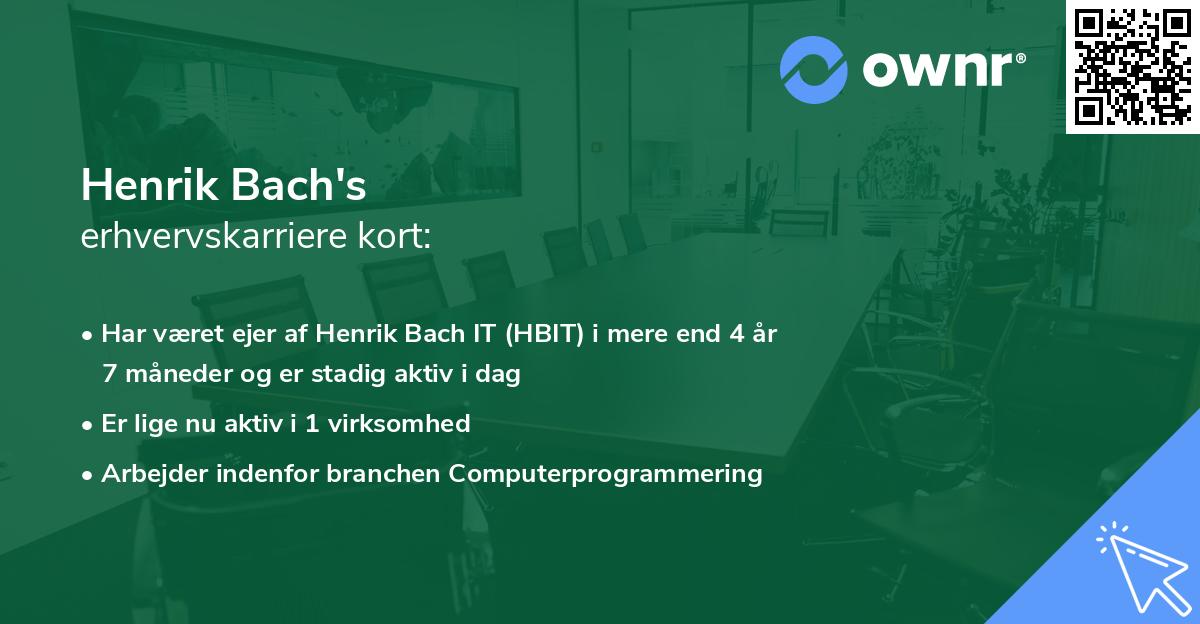 Henrik Bach's erhvervskarriere kort